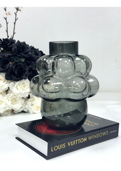 Bubble Cam Vazo Büyük 27 cm Açık Gri