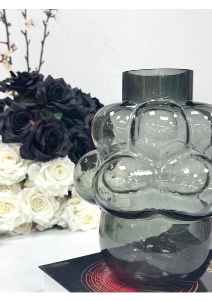 Bubble Cam Vazo Büyük 27 cm Açık Gri fiyatları