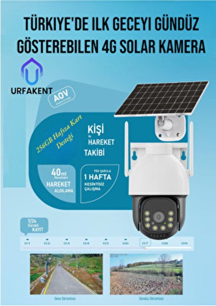 Aov 7/24 4g Solar Kamera Geceyi Gündüz Gösteren Teknoloji indirimleri