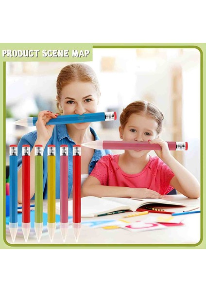 Jumbo Dev Kurşun Kalem 35 cm Silgili, Ahşap Tasarım, Özel Üretim, Rastgele Renk, Yaratıcı Hediyelik Kalem fiyatları