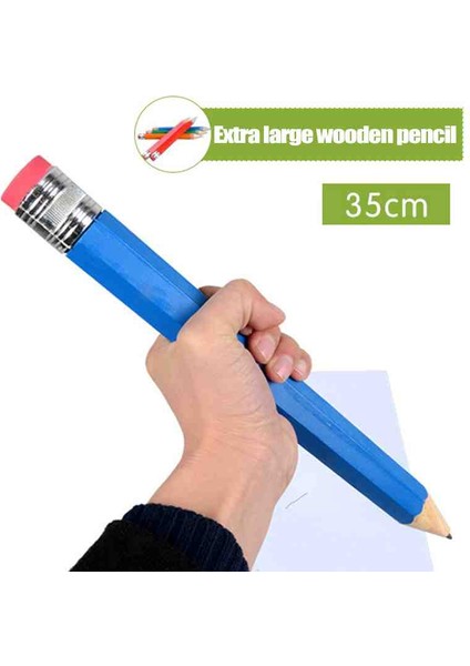 Jumbo Dev Kurşun Kalem 35 cm Silgili, Ahşap Tasarım, Özel Üretim, Rastgele Renk, Yaratıcı Hediyelik Kalem modelleri