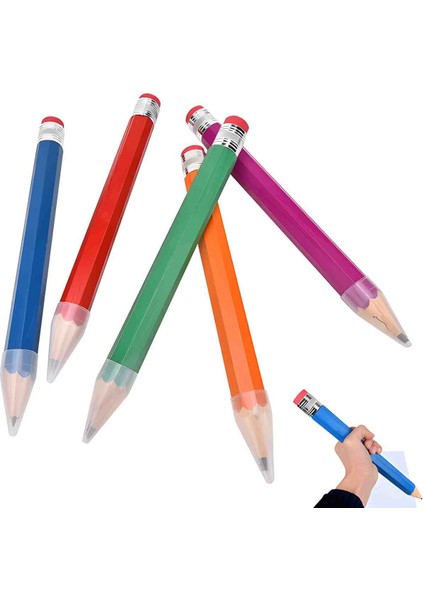 Jumbo Dev Kurşun Kalem 35 cm Silgili, Ahşap Tasarım, Özel Üretim, Rastgele Renk, Yaratıcı Hediyelik Kalem indirimleri