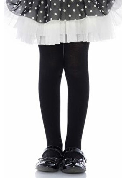 Kız Çocuk Siyah Külotlu Çorap Micro 40