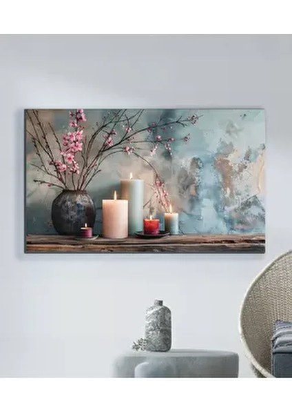 Huzur Işığı Mum Dekoratif Kanvas Duvar Tablo