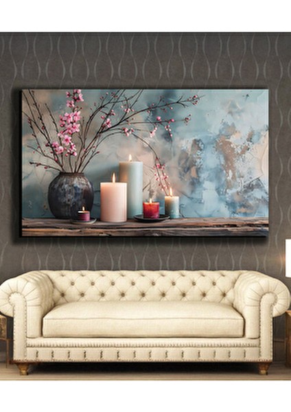 Huzur Işığı Mum Dekoratif Kanvas Duvar Tablo modelleri