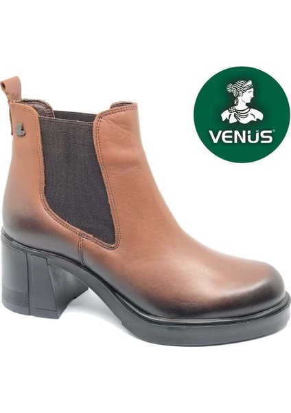 Kadın Hakiki Deri Elastik Yan Bantlı Günlük Bot 2452402K - Taba - 36