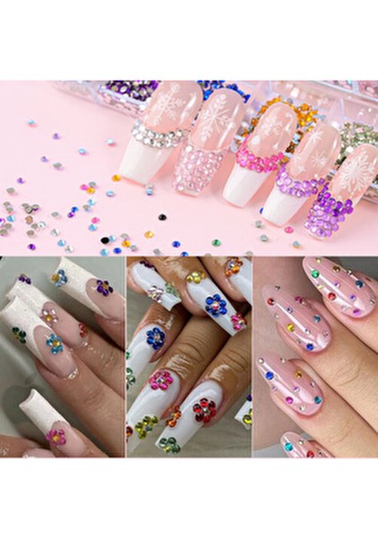 12 Renk Süsleme Taşı Kutulu Nail Art fırsatları