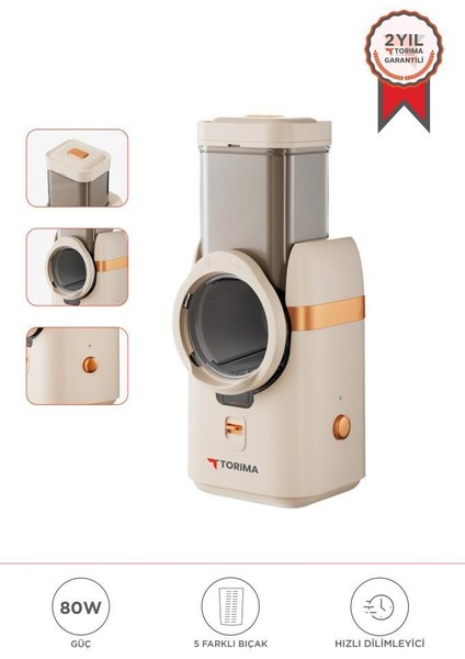 Tfs-01 Krem 5in1 Otomatik Rende-Doğrayıcı-Dilimleme Makinesi