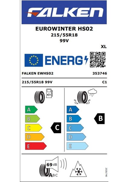 215/55R18 99V Xl Eurowınter HS02 2025 Kış Lastiği fiyatları