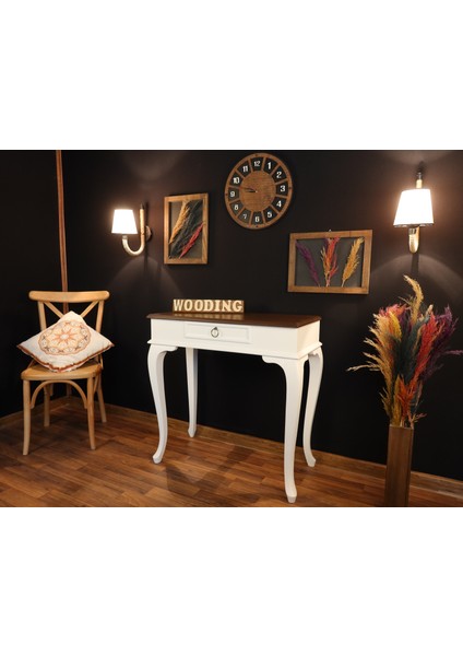 80 cm Çekmeceli Masif Beyaz Ceviz Dresuar modelleri