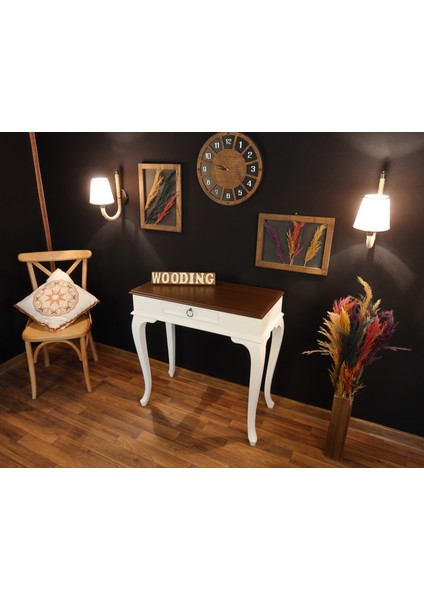 80 cm Çekmeceli Masif Beyaz Ceviz Dresuar fırsatları