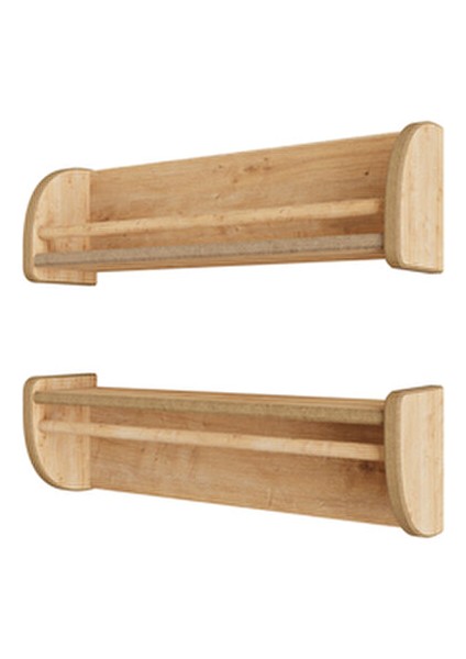 Montessori Ikili Çok Amaçlı Mdflam Dekoratif Duvar Rafı - Safir Meşe indirimleri