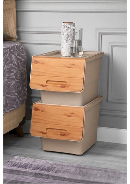 24 Lt Bambu Renk Organizer Çok Amaçlı Kutu Tekerlekli Patates Sebze Soğanlık Kutusu Oyuncak Sepeti modelleri