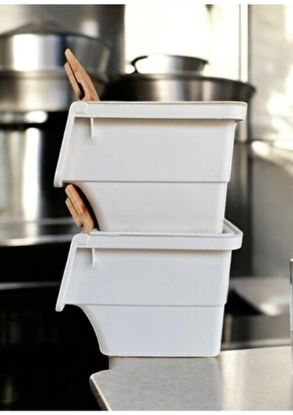 24 Lt Bambu Renk Organizer Çok Amaçlı Kutu Tekerlekli Patates Sebze Soğanlık Kutusu Oyuncak Sepeti fırsatları