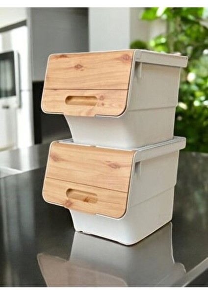 24 Lt Bambu Renk Organizer Çok Amaçlı Kutu Tekerlekli Patates Sebze Soğanlık Kutusu Oyuncak Sepeti indirimleri