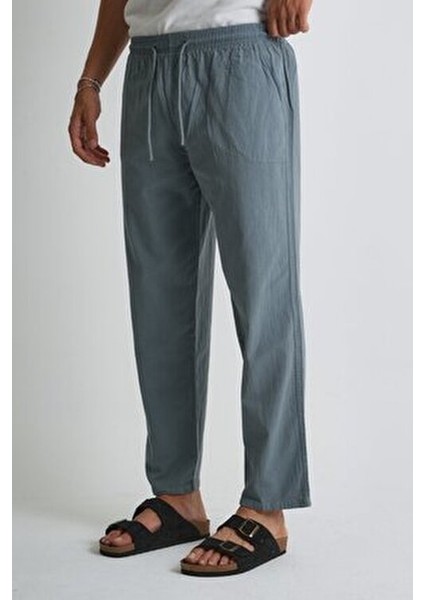 Erkek Büyük Beden %100 Pamuk Keten Görünümlü Pantolon E206 modelleri