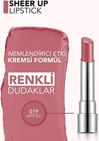 Nemlendirici Parlak Ruj - Sheer Up Sls. - 019 Mystic Rose - 8682536097888 modelleri