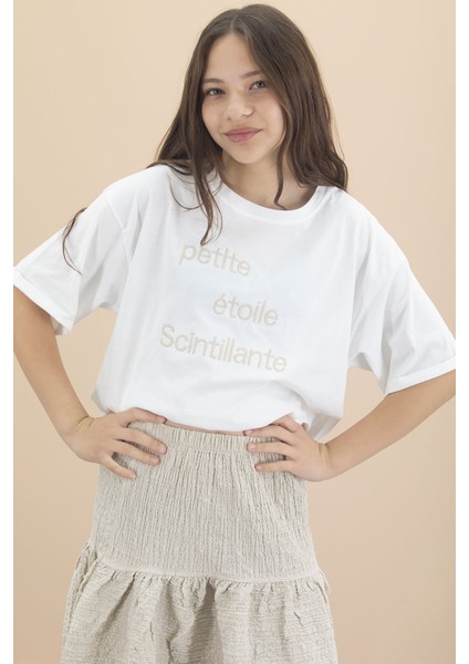 Bej Kız Çocuk Kısa Kol Tişörtlü Etekli Takım 20548 fiyatları