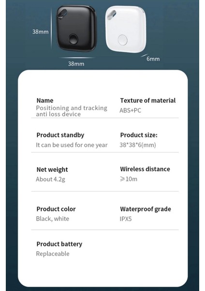 Smart Tag Airtag Akıllı Takip Cihazı Apple My Find Uyumlu Beyaz - Lisinya