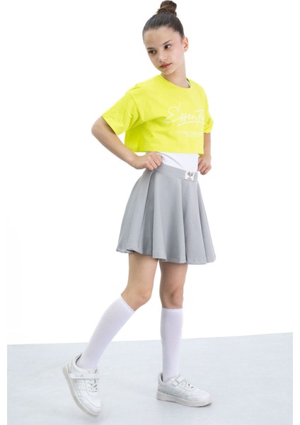 Gri Beli Lastikli Fitilli Kız Çocuk Tenis Eteği 21043 fırsatları