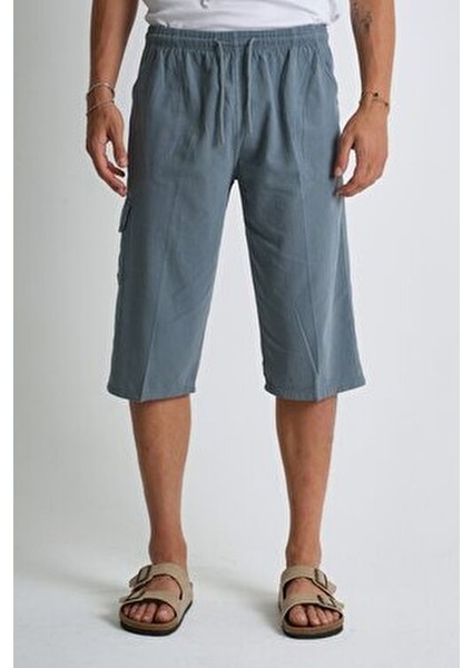 Erkek Kargo Cep %100 Pamuk Keten Görünümlü Kapri E207 fiyatları