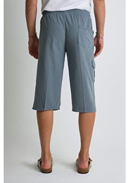 Erkek Kargo Cep %100 Pamuk Keten Görünümlü Kapri E207 indirimleri