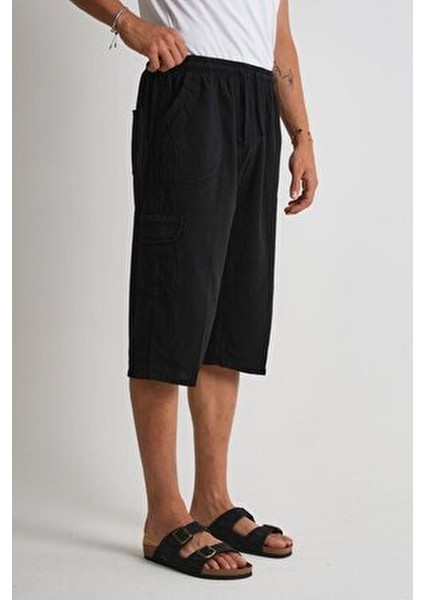 Erkek Kargo Cep %100 Pamuk Keten Görünümlü Kapri E207 indirimleri