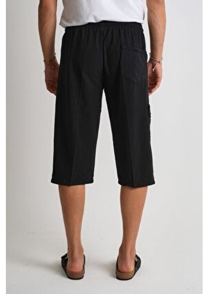 Erkek Kargo Cep %100 Pamuk Keten Görünümlü Kapri E207