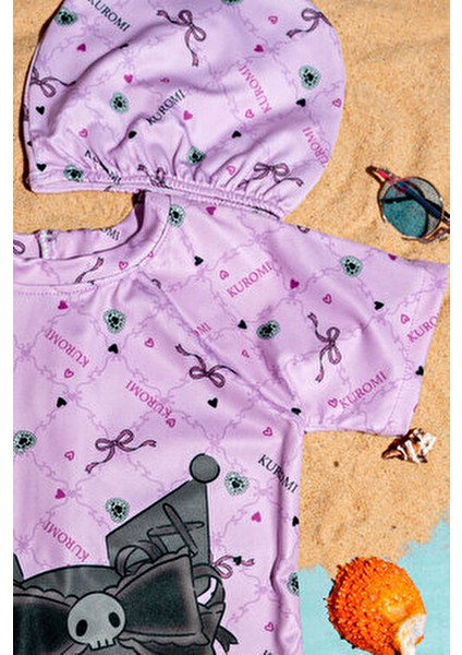 Baskılı Boneli Kız Çocuk Yüzücü Mayo modelleri