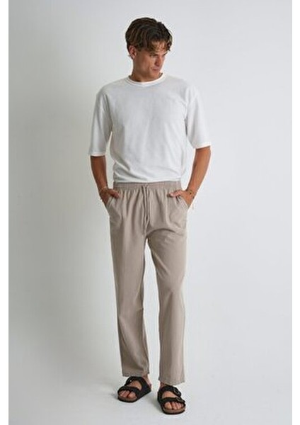 Erkek Büyük Beden %100 Pamuk Keten Görünümlü Pantolon E206 fiyatları