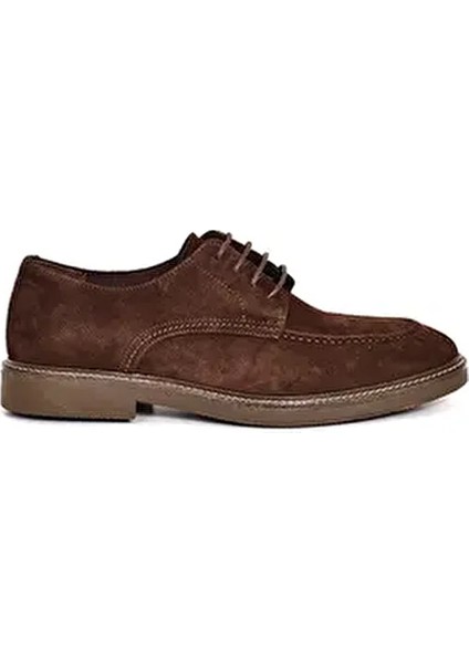 Hakiki Süet Deri Kahverengi Casual Erkek Ayakkabı Termo Taban Bağcıklı - 23201