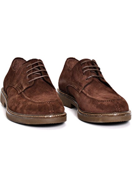Hakiki Süet Deri Kahverengi Casual Erkek Ayakkabı Termo Taban Bağcıklı - 23201 modelleri