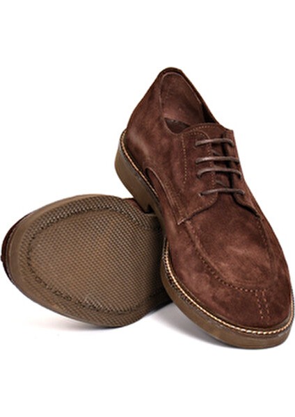 Hakiki Süet Deri Kahverengi Casual Erkek Ayakkabı Termo Taban Bağcıklı - 23201 fırsatları