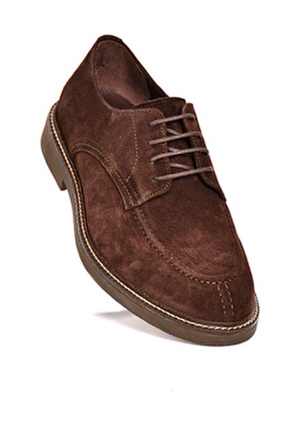Hakiki Süet Deri Kahverengi Casual Erkek Ayakkabı Termo Taban Bağcıklı - 23201 indirimleri