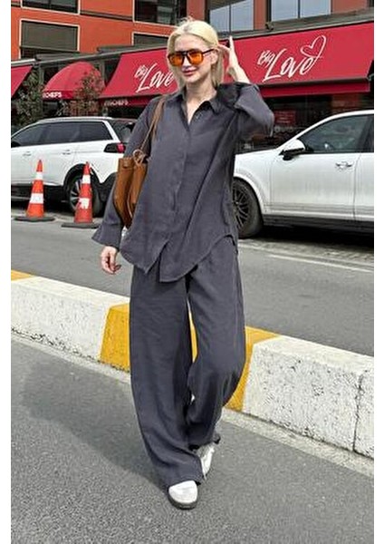 Füme Basic Kadın Gömlek Pantolon Ikili Takım MG2352 modelleri