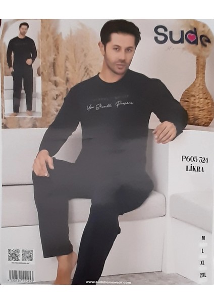 Erkek Uzun Kol Çift Cepli Pijama Takımı