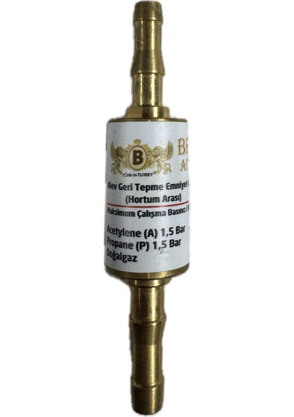 Alev Geri Tepme Emniyet Valfi Asetilen Hortum Arası