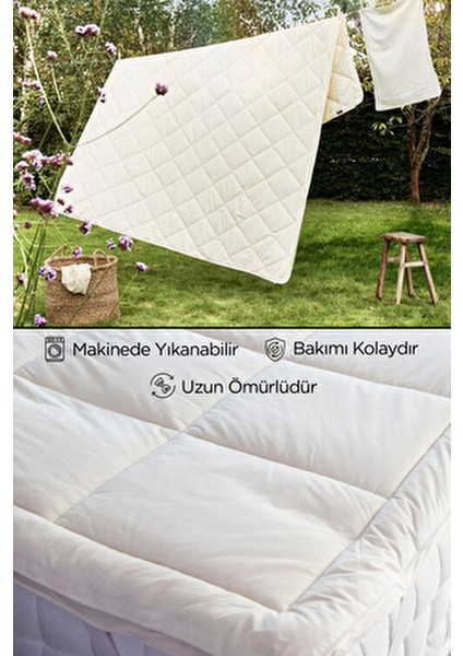 Kuzu Yünü Yatak Alezi Köşe Lastikli Koruyucu | %100 Doğal Merinos Yün Ped Tek Çift Battal indirimleri