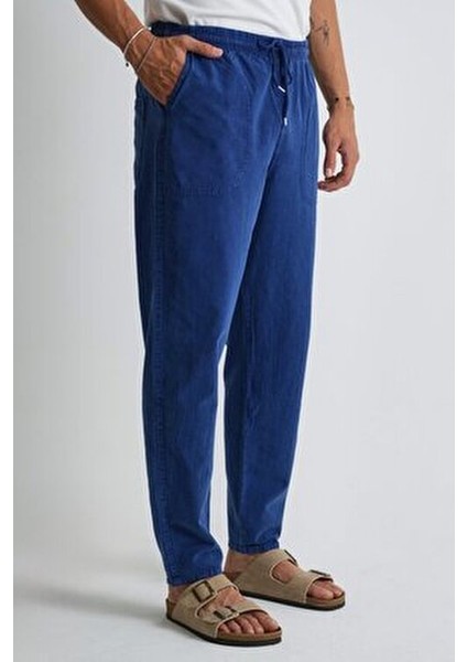 Erkek Büyük Beden %100 Pamuk Keten Görünümlü Pantolon E206