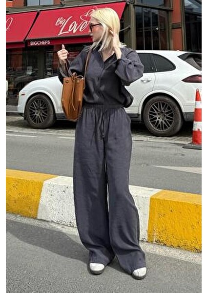 Füme Basic Kadın Gömlek Pantolon Ikili Takım MG2352 fiyatları