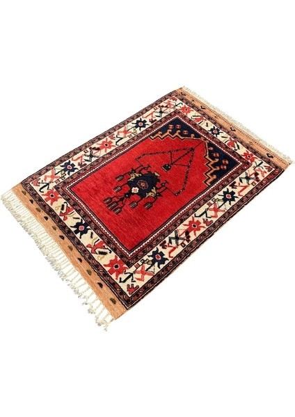 El Dokuma Sıfır Dazkırı Halısı Seccade 90X125 Kiremit Kök Boya Yün Namazlık Kiremit fiyatları