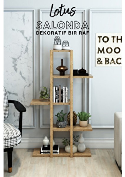Jest Dekor 5 Katlı Banyo Rafı Ahşap Malzeme ile Dayanıklı ve Şık Tasarım 108 cm Yükseklik fırsatları