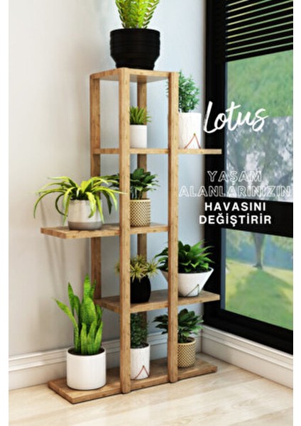 Jest Dekor 5 Katlı Banyo Rafı Ahşap Malzeme ile Dayanıklı ve Şık Tasarım 108 cm Yükseklik indirimleri