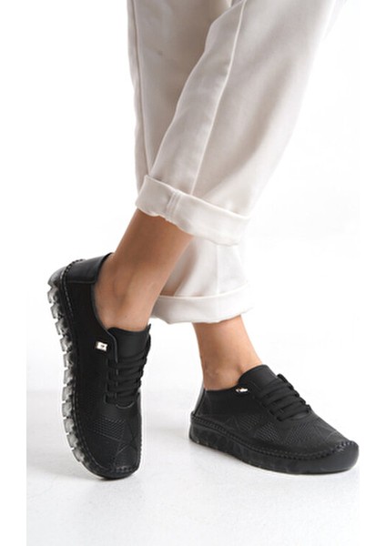 Hakiki Deri Delikli Yazlık Yumuşak Rahat Esnek Bağcıklı Günlük Anne Casual Kadın Ayakkabı modelleri