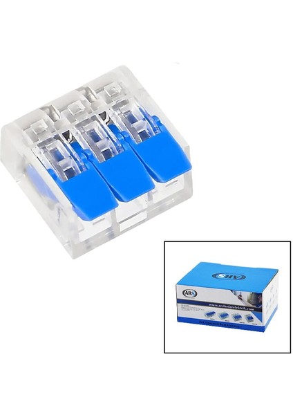 100 Adet 3 Lü 2x2.5 Kablo Geçmeli Mandallı Buat Klemensi (2818)