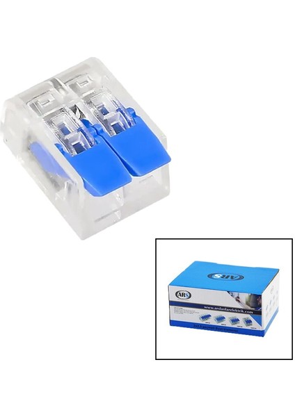 100 Adet 2 Li 2x2.5 Kablo Geçmeli Mandallı Buat Klemensi (2818)