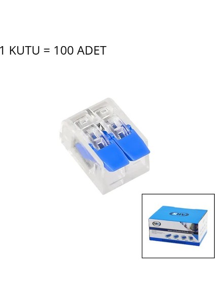 100 Adet 2 Li 2x2.5 Kablo Geçmeli Mandallı Buat Klemensi (2818) fiyatları