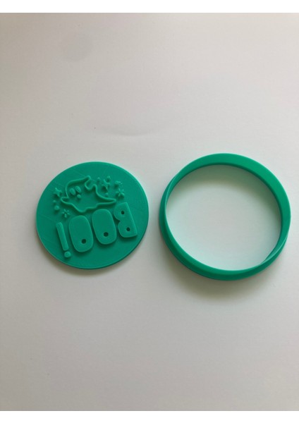 Halloween Temalı Kurabiye Kalıbı, Boo Yazılı 3D Baskı Hayalet Tasarımlı, Yeşil, Hamur Şekillendirici fırsatları