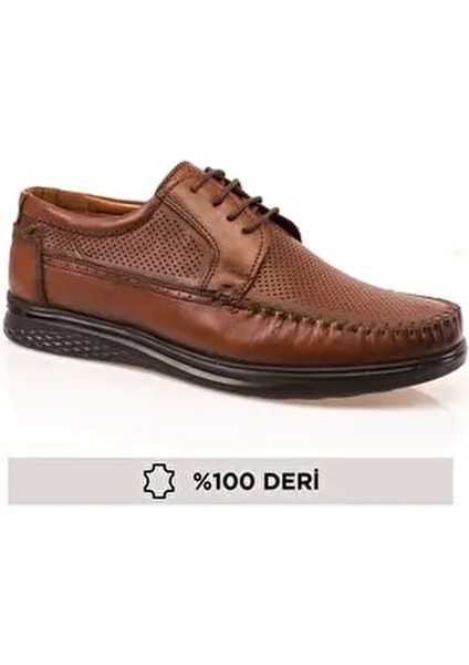 Hakiki Deri Yazlık Erkek Casual Ayakkabı Ortopedik Taban Hava Alabilen Tasarım