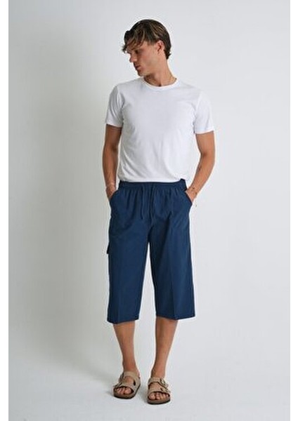 Erkek Kargo Cep %100 Pamuk Keten Görünümlü Kapri E207 fırsatları